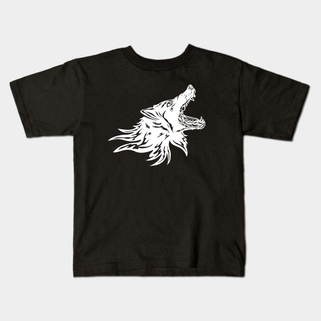 Beauty Wolf Kids T-Shirt by martinussumbaji
